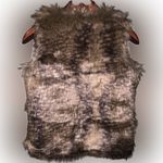 Mossimo Faux Fur Brown Speckled Furry Fuzzy Vest XS Boho Indie Hippie Photo 4