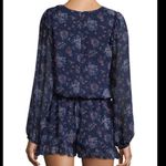 Joie  Womens Floral 100% Silk Cherita Navy Romper size Small Photo 8