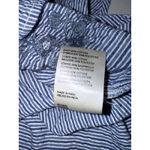 Pilcro Anthropologie  Boho Blue White Pinstripe Beaded Embellished Button-up S Photo 6
