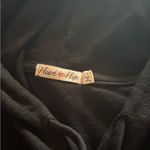 Heart Hips Black Hoodie with Checkered Sleeves Photo 2