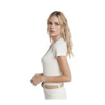 L'Agence Becca Vintage White Shirt V-neck Short Sleeve Women's Petite Small NWT Photo 12