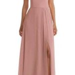 After Six Chiffon One Shoulder Gown #1544 in Desert Rose Size 0 Photo 0
