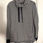 J.Crew  Navy & White Striped Funnel Neck Sweater Photo 0