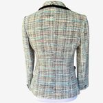 blue tweed woven size 2 Lady jacket navy trim cameo buttons Photo 2