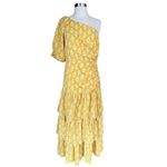 Veronica Beard Virginia Dress One Shoulder Floral Layered Yellow Cotton 6 NWT Photo 9