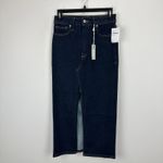 Good American Front Slit Stretch Denim Midi Skirt Indigo Blue Size 4/27 NWT Photo 3