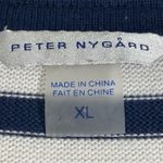 Peter Nygard  XL Full Zip Cardigan Sweater Striped Navy White Coastal Photo 7