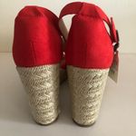 Time And Tru  Ruffle Wedge Sandal Size 11 Red New Photo 4