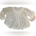 We The Free  White Flowy Cotton Button Down Cool Meadow Boho Top Photo 11