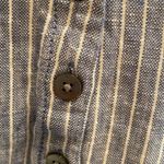 Garnet Hill Garnett Hill European Flax Linen Engineer Stripe Ruffle Blue White Dress 0 Photo 4