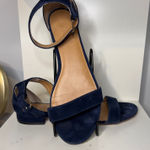 J.Crew  Suede Ankle Strap Sandals Minimalist Blue Business Casual-Size 8.5‎ Photo 0