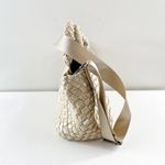Parker & Hyde Mini Woven Tote Bag Purse with Crossbody Strap Beige Gold Metallic Photo 5