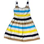 Nine West  Shanti Blue‎ Multi Striped Sleeveless Dress 6 Colorful Cottage NWT Photo 7