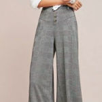Maeve Anthropologie  Plaid Womens Wide Legged Cropped Black Grey Plaid Pants XS Photo 0
