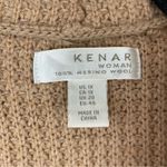 Kenar  100% Merino Wool Tan Waffle Knit Cardigan Sweater Sz 1X Photo 5