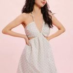American Eagle  Ruched Cut Out Halter Mini Dress Photo 0