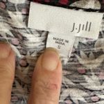 J.Jill Floral SMALL Print 3/4 Sleeve Scoop Neck Knit Top Small Red Black White Photo 3