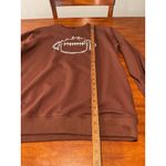 Game Day Sweatshirt Large Crewneck Womens Brown‎ L Football Tailgate Brown Photo 4