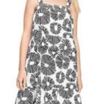 Loft  Firework Print Tiered Square Neck Linen Blend Midi Dress Sz S Photo 0