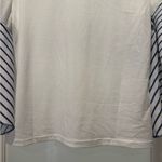 FAIRYCORE White and Blue Striped Ruffle Sleeve Top Size M Angel Wing Sleeves Size M Photo 6