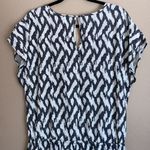 J.Crew Cap Sleeve V-Neck Linen Ikat Shorts Romper Size M Black White Photo 6