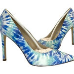 Nine West  Pointed Toe Stiletto Heels 9.5 M Blue Tie Dye Dress Pumps Statement Photo 0