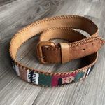 vintage HAND CRAFTED native american leather belt HANDMADE guatamala Small Photo 0