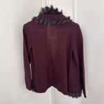Alfani Burgundy  cardigan with fur trim Photo 2