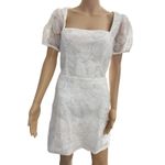 Lulus NWOT Tarabya White 3D Floral Beaded Mini Dress Side Medium Photo 4