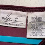 Kathie Lee Collection  V Neck Maroon Velour Blouse Photo 2