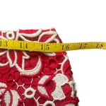 Talbots  Red & White Crochet Straight Pencil Skirt Lined Size 8 Floral Party EUC Photo 6