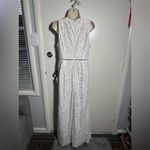 New Lulus Amora White Lace Jumpsuit wide leg size medium. Photo 3