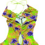 I am gia I. AM. GIA. Svana Hibiscus Print Cut‎ Out Halter Mini Dress Bodycon Small NWT Photo 1
