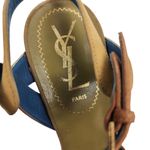 YSL Yves Saint Laurent Tribute Sandals Suede Leather Green Platform Size 37.5 Photo 10