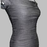 Brat Star  On/ off Shoulder Black Textured Dress Photo 3