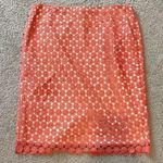 Talbots  Skirt Womens 8 petite Orange Pink Floral Crochet Lace‎ Straight Office Photo 0