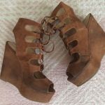 ALDO Brown Lace Up Wedge Heels Photo 0