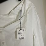 ZARA NEW! ASYMMETRIC POPLIN WHITE TOP ONE SHOULDER size Medium Photo 5