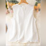 SheIn  White Holidaya Plus Solid Eyelet Embroidery Tank Top Photo 1