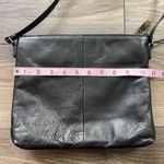 Margot Black Pebbled Leather Crossbody Bag OS Double Zipper Closure Adjustable Photo 10