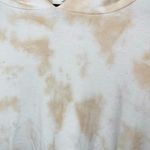 Aerie Offline by OTT Fleece Tie Dye Cropped Hoodie Sweatshirt Peach White Medium Photo 2