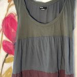 BDG  Urban Outfitters Green Maroon Gray Stripe Tiered Tank Top Babydoll Photo 1