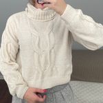 Pink Rose White Sweater  Photo 0