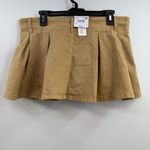 American Eagle  stretch pleated mini skort size 10 NWT Mid rise Tan Photo 3