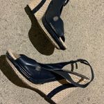 Charles David 7.5  navy blue slip on wedges Photo 1