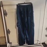 Good Luck Gem  Satin High Rise Wide Leg Cargo Pants Size L Photo 5