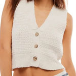 We The Free  Ivory Knit Ava Vest Cream Large Photo 0