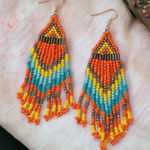 1 Pair Of Bohemian Native American‎ Style Fashion Glass Beaded Handmade Earrings Photo 0