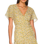 BB Dakota Big Flirt Energy Floral Ruched Detail Dress in Sunflower Photo 0