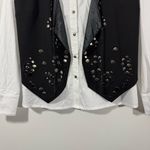 Alberto Makali NWT Vintage Studded Chain Vested Blouse Button Up Size Large Photo 2